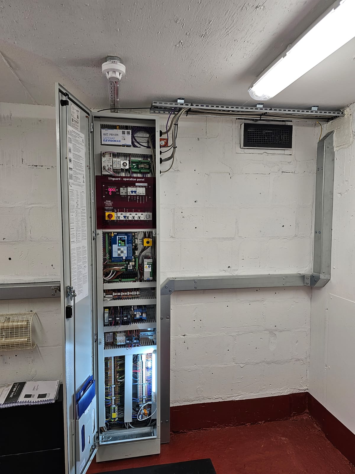 a white box with electronic components