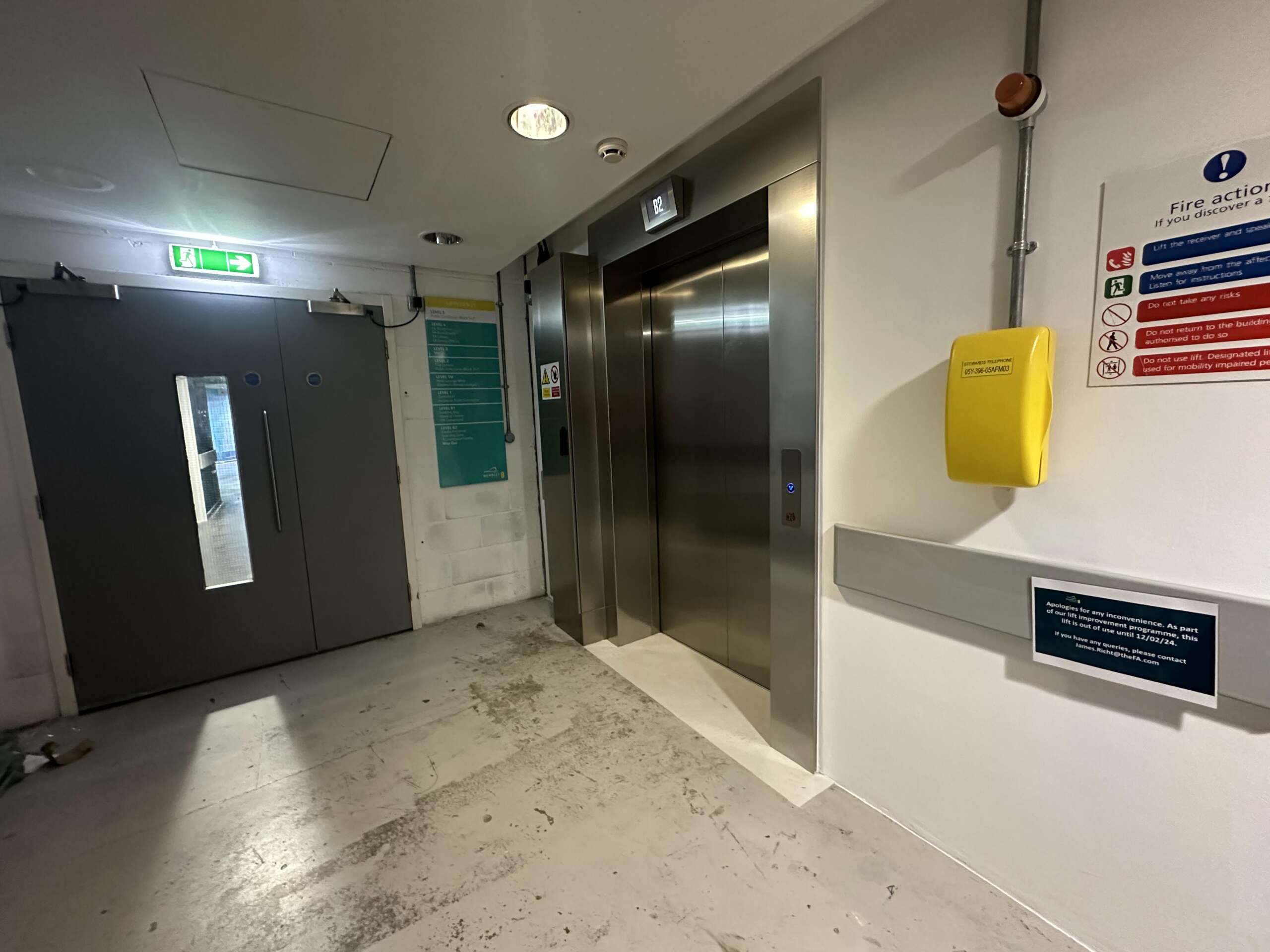 an elevator with two doors