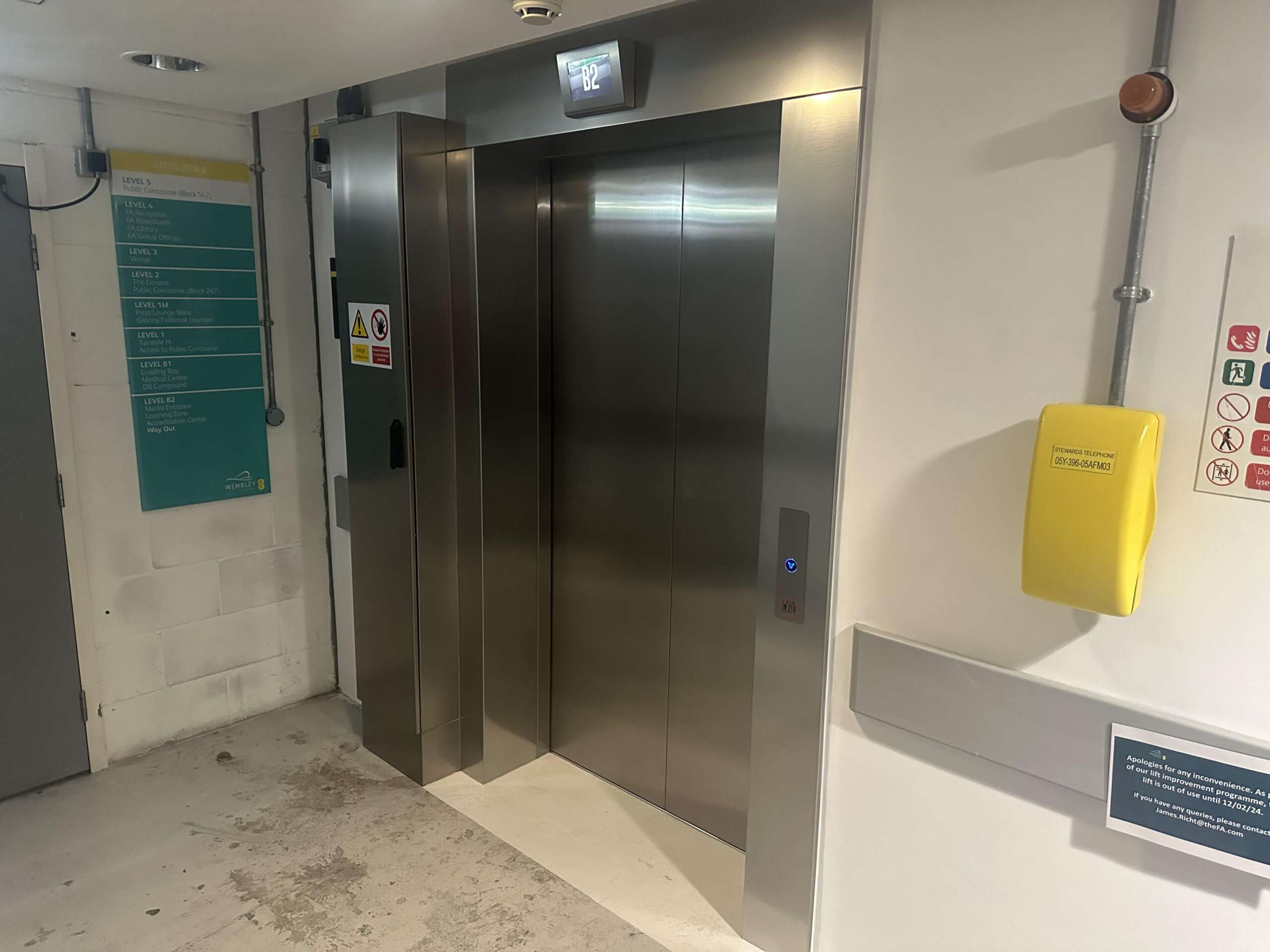 an elevator with two doors