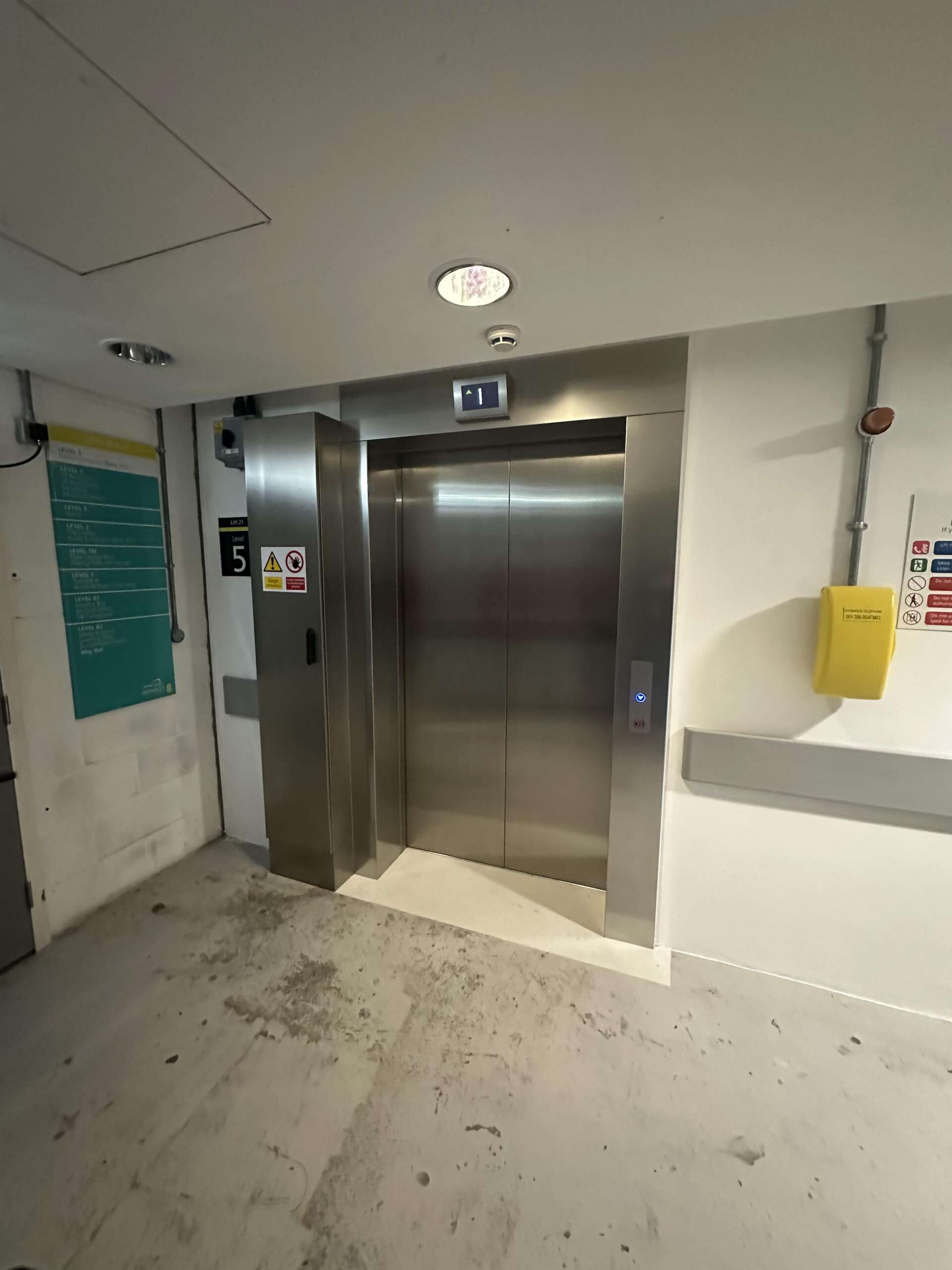 an elevator with two doors