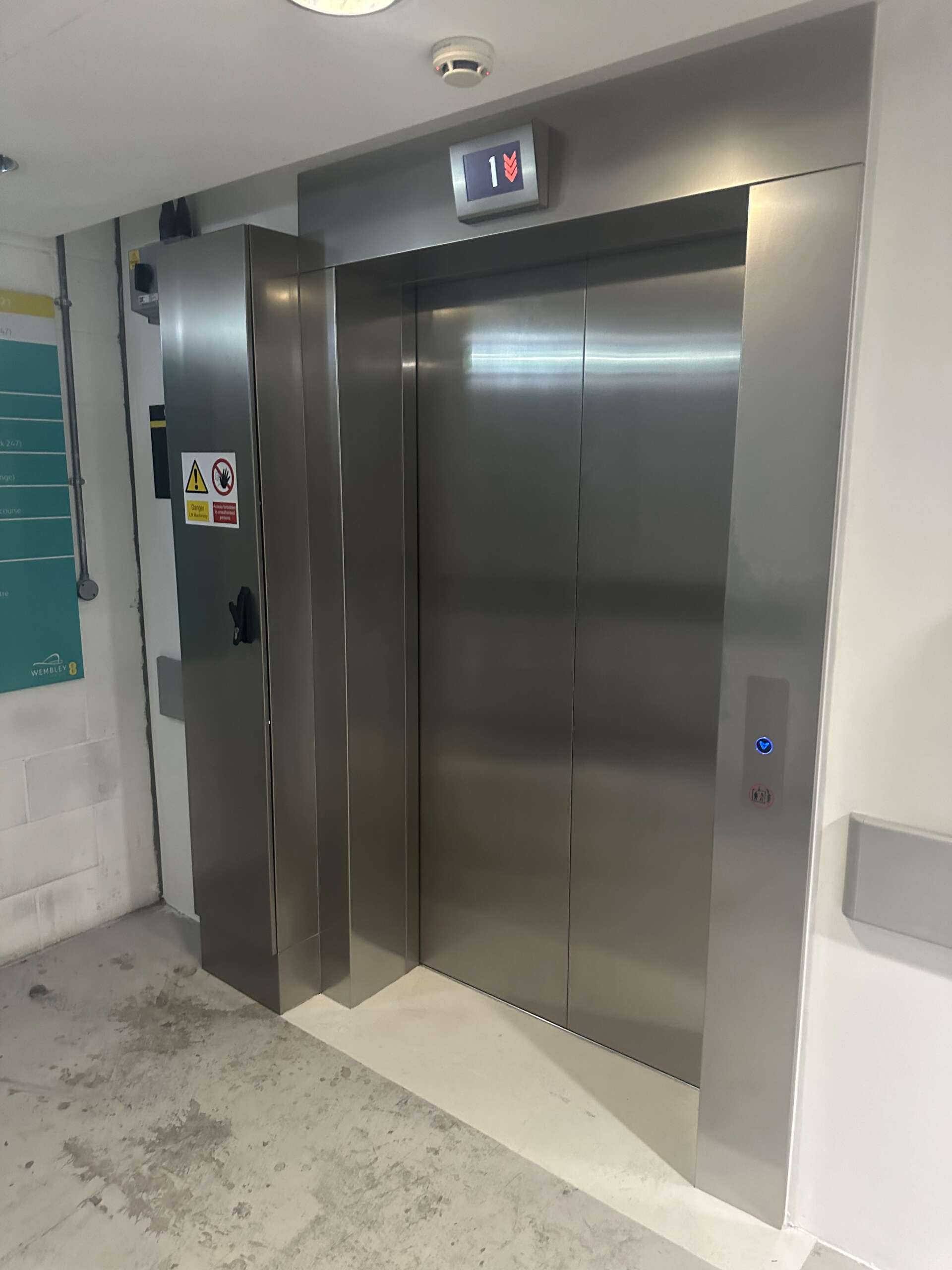 an elevator with doors