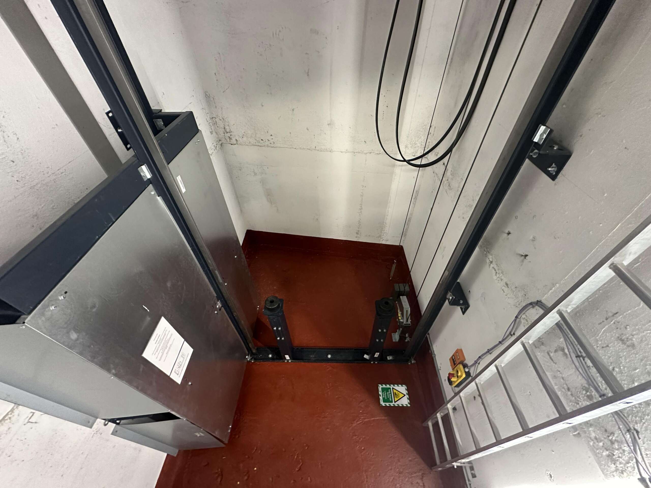 a ladder in a room