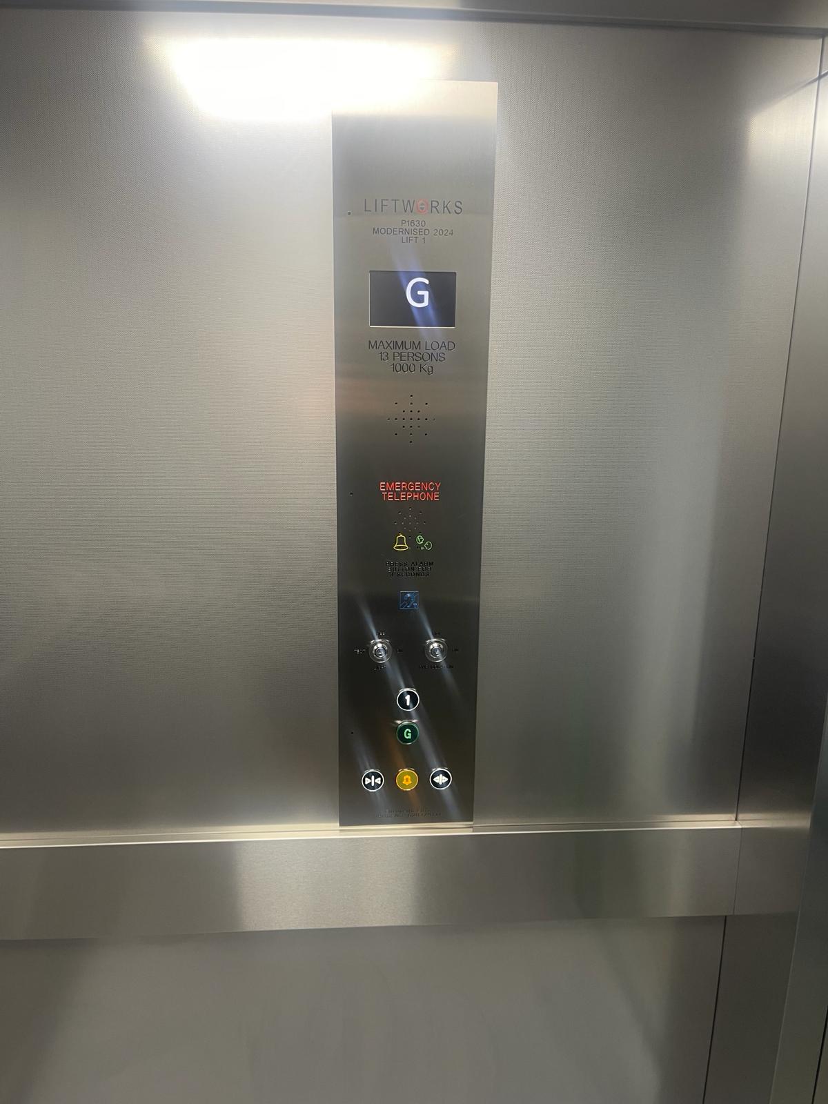a close up of a elevator panel