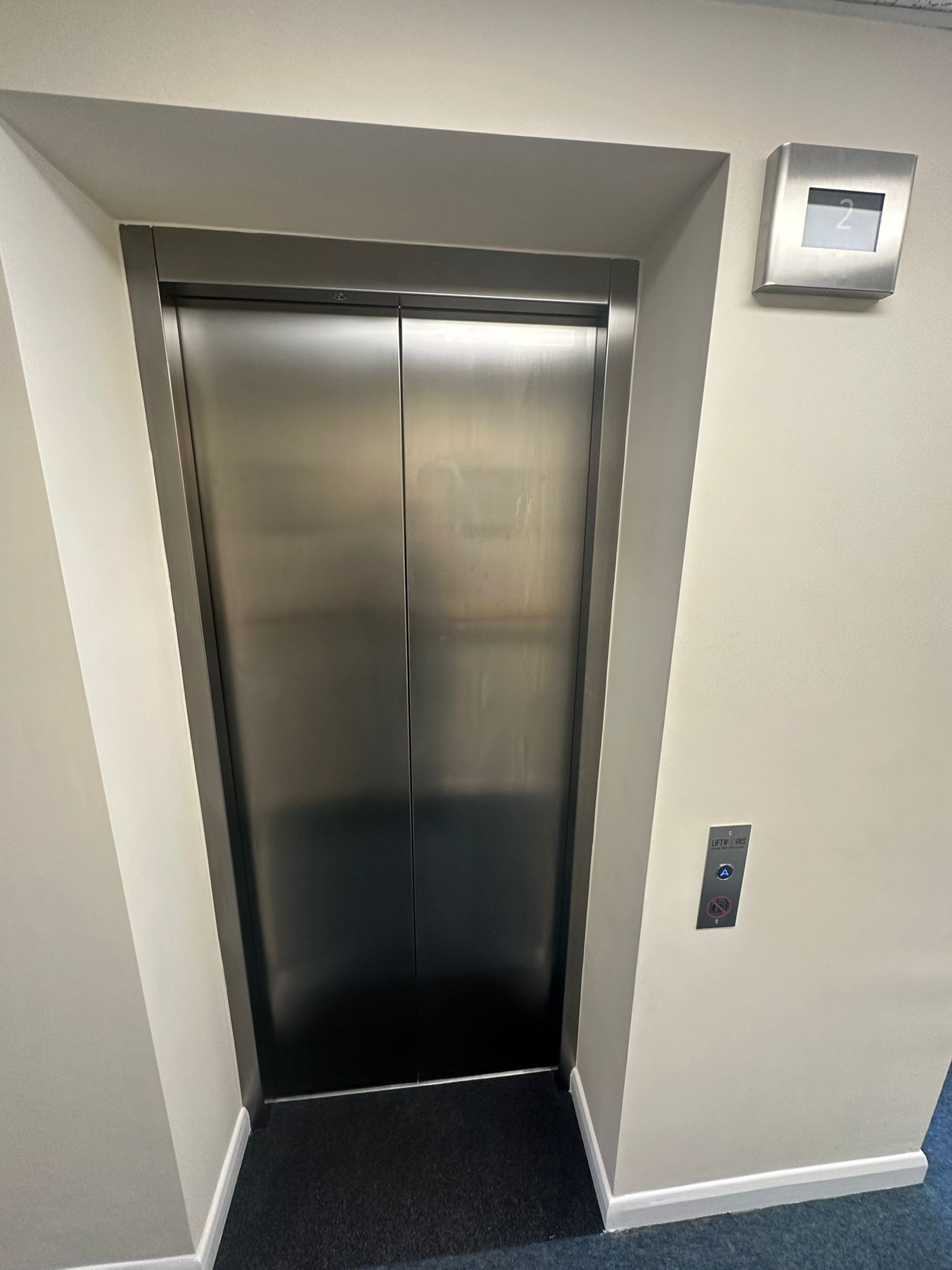 a elevator with two doors