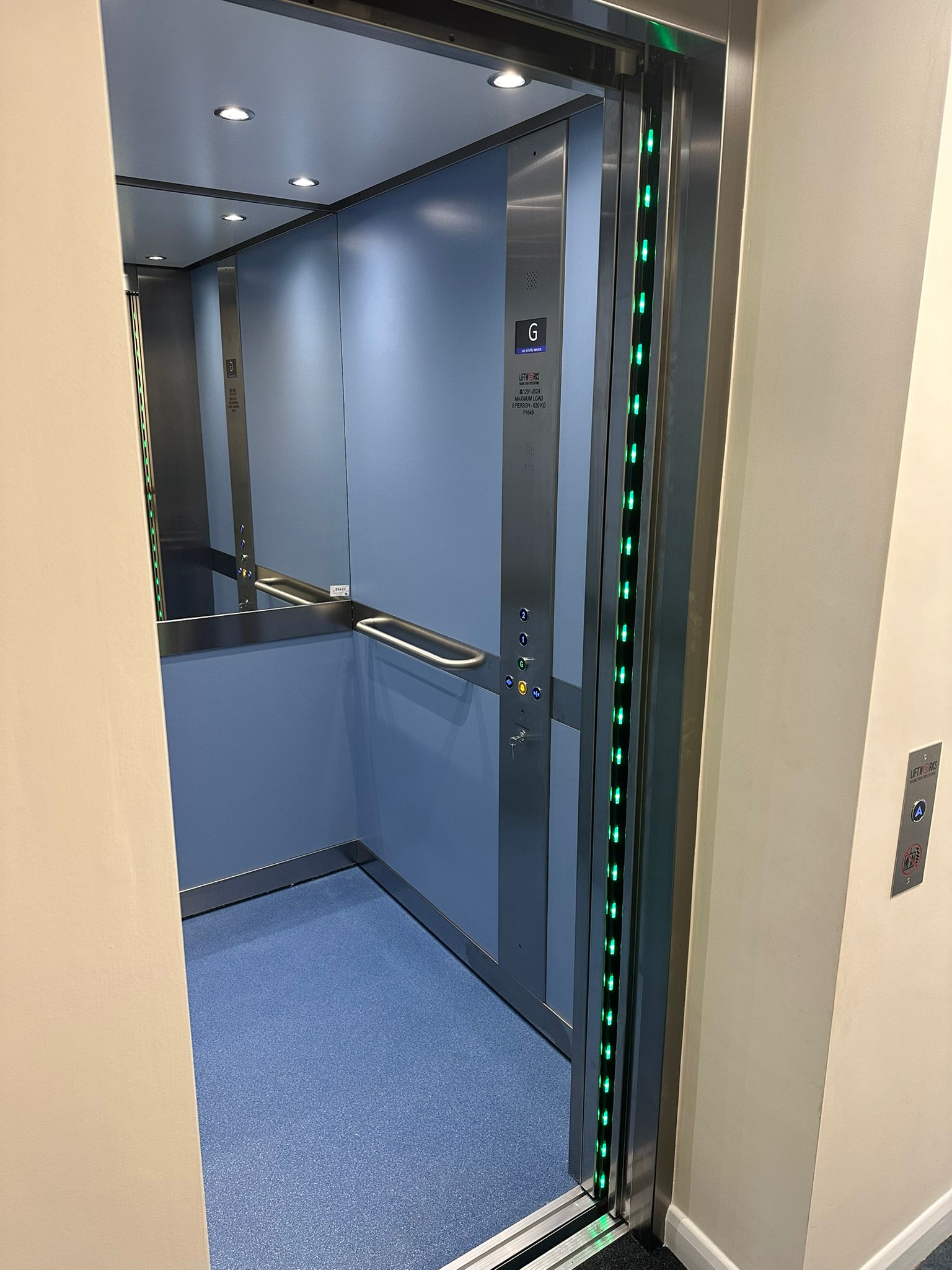an elevator with a door open